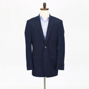 Michael Kors 40L Navy Solid 2-Button Sport Coat Blazer Jacket T728
